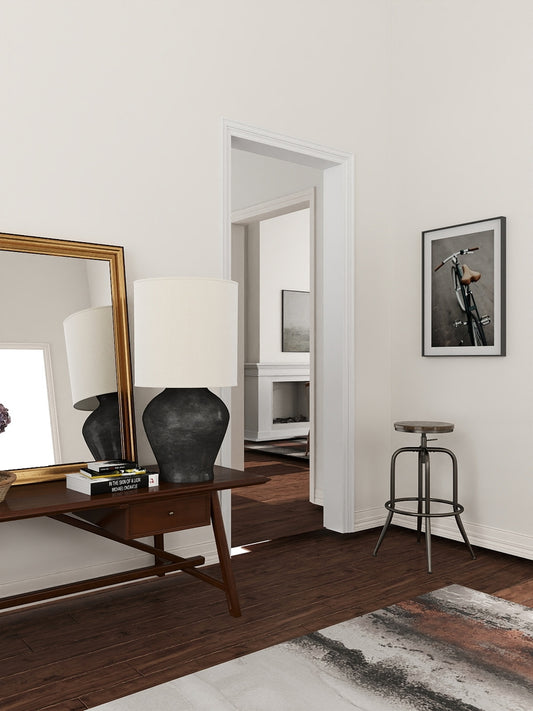 Industrial Height-Adjustable Barstool with Walnut Seat