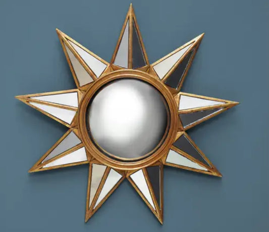 Sunburst Reflective Gold Accent Wall Mirror