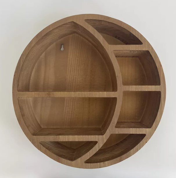 Floating Moon Shelf Display Farmhouse Home Decor Wood Wall Shelf