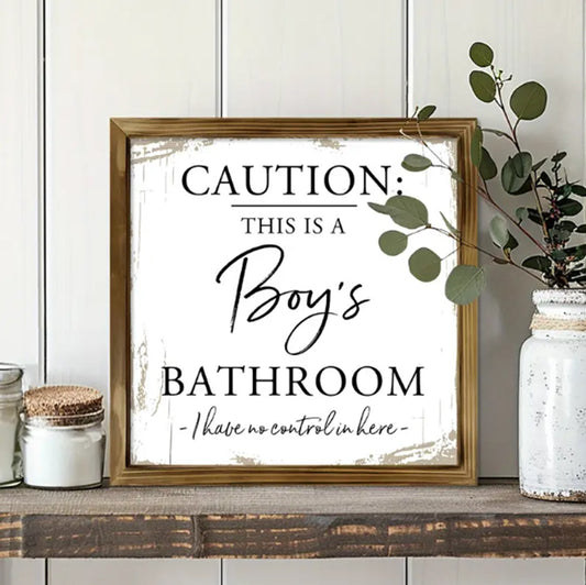 Bathroom Art Print 8x8in Framed Vintage Rustic Farmhouse Wall Decor