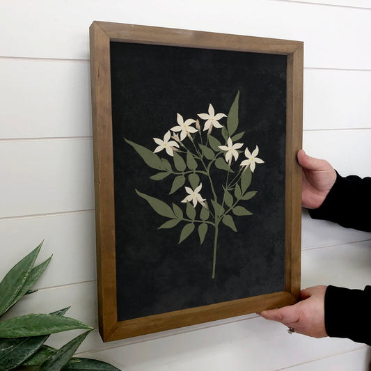 White Flower Papercraft - Flower Canvas Art - Wood Framed 12x18