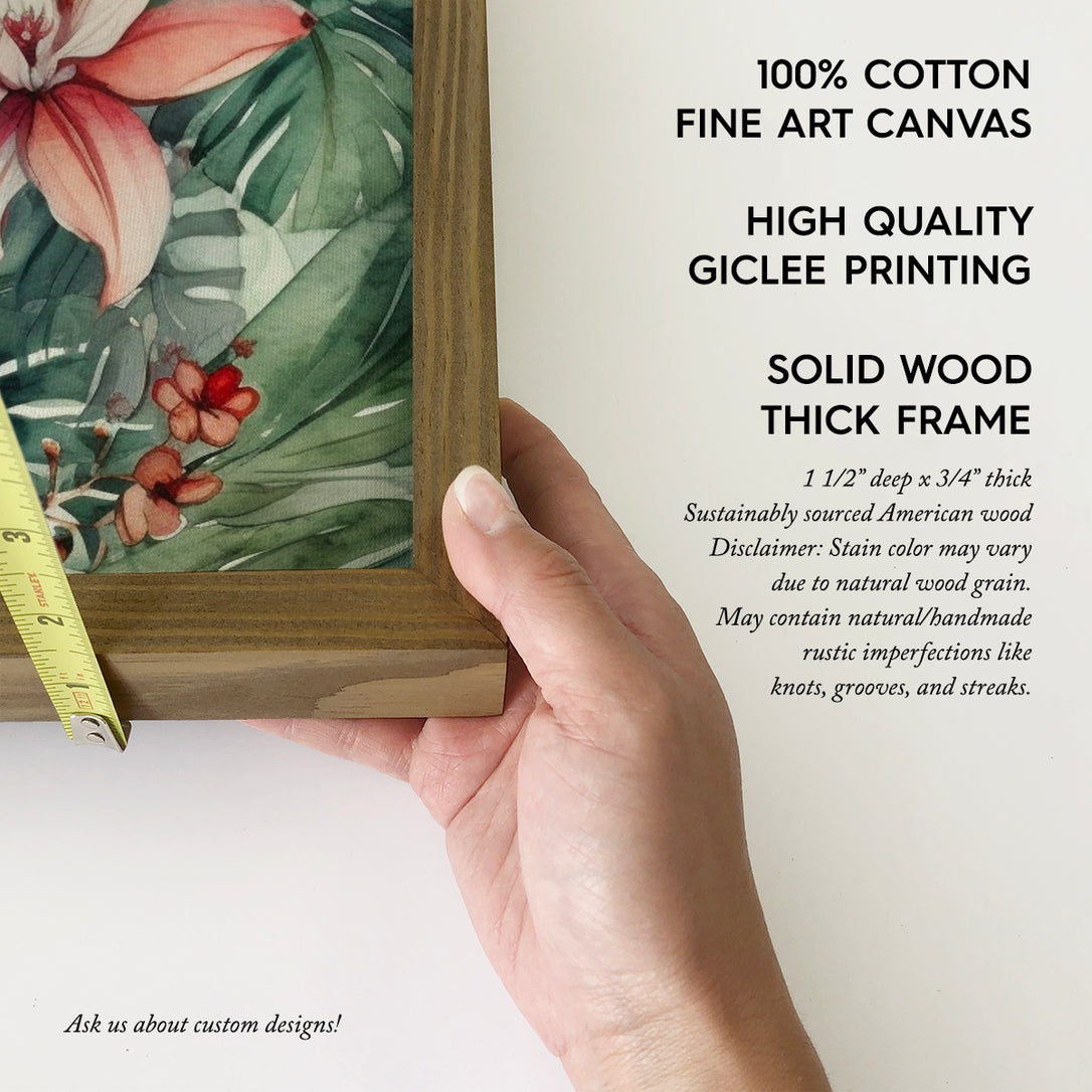 Tropical Bliss Wall Art - Tropical Canvas Art - Wood Framed 12x18