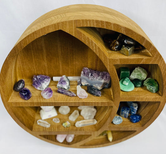 Floating Moon Shelf Display Farmhouse Home Decor Wood Wall Shelf