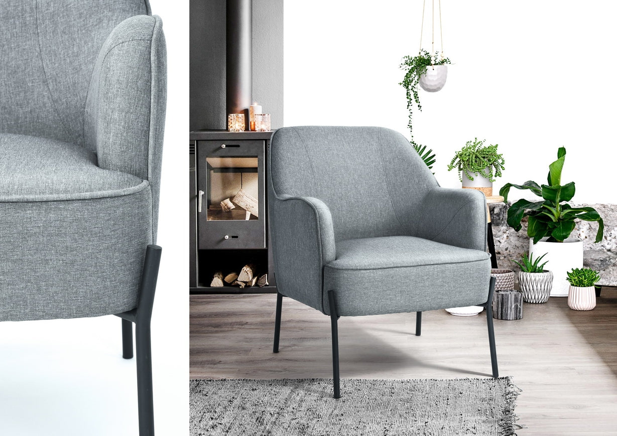 Blue Fabric Accent Chair