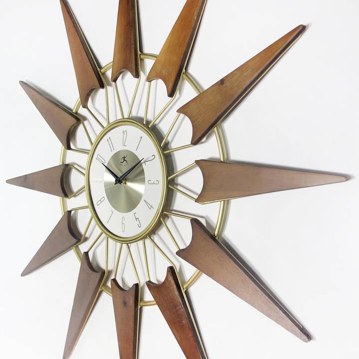 LargeMid Century Retro Style Starburst Wall Clock