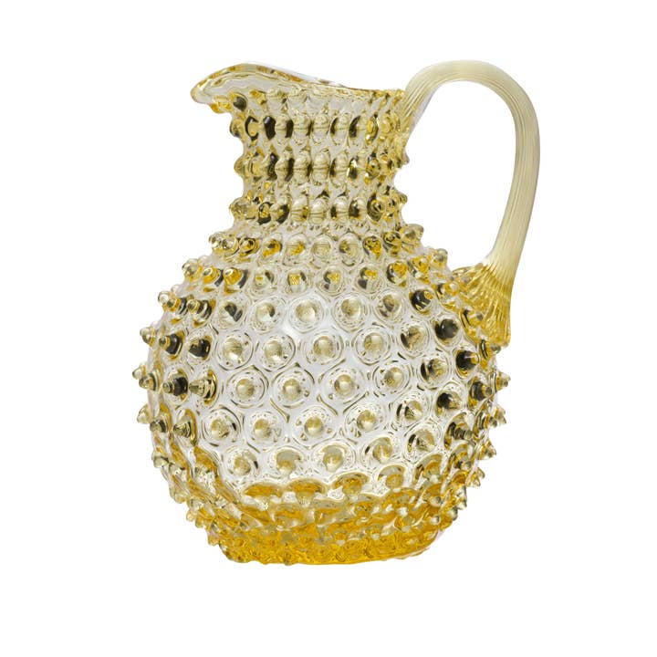 Glass Handmade Hobnail Pitcher