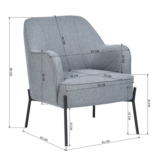 Blue Fabric Accent Chair
