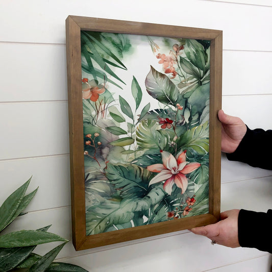 Tropical Bliss Wall Art - Tropical Canvas Art - Wood Framed 12x18