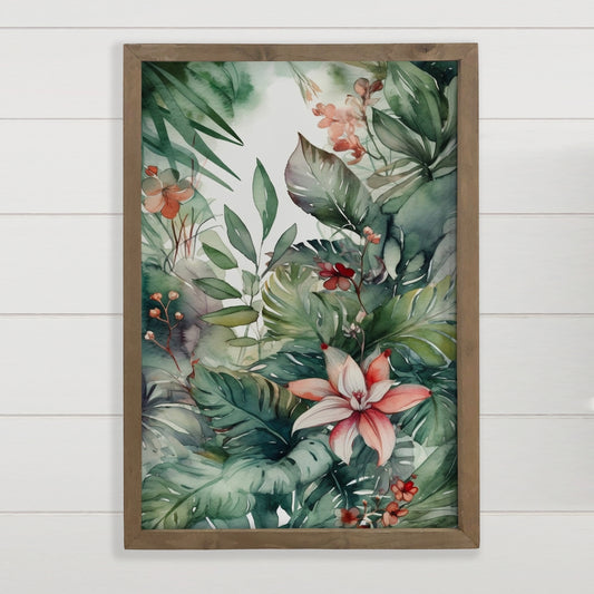 Tropical Bliss Wall Art - Tropical Canvas Art - Wood Framed 12x18