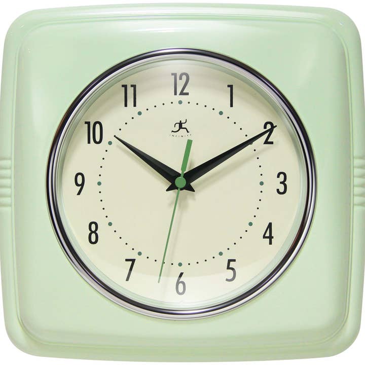 Square Retro Wall Clock Kitchen Clock Cafe Vintage