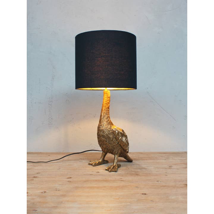 Webbed Feet Table Lamp With Shade Long Neck Bird