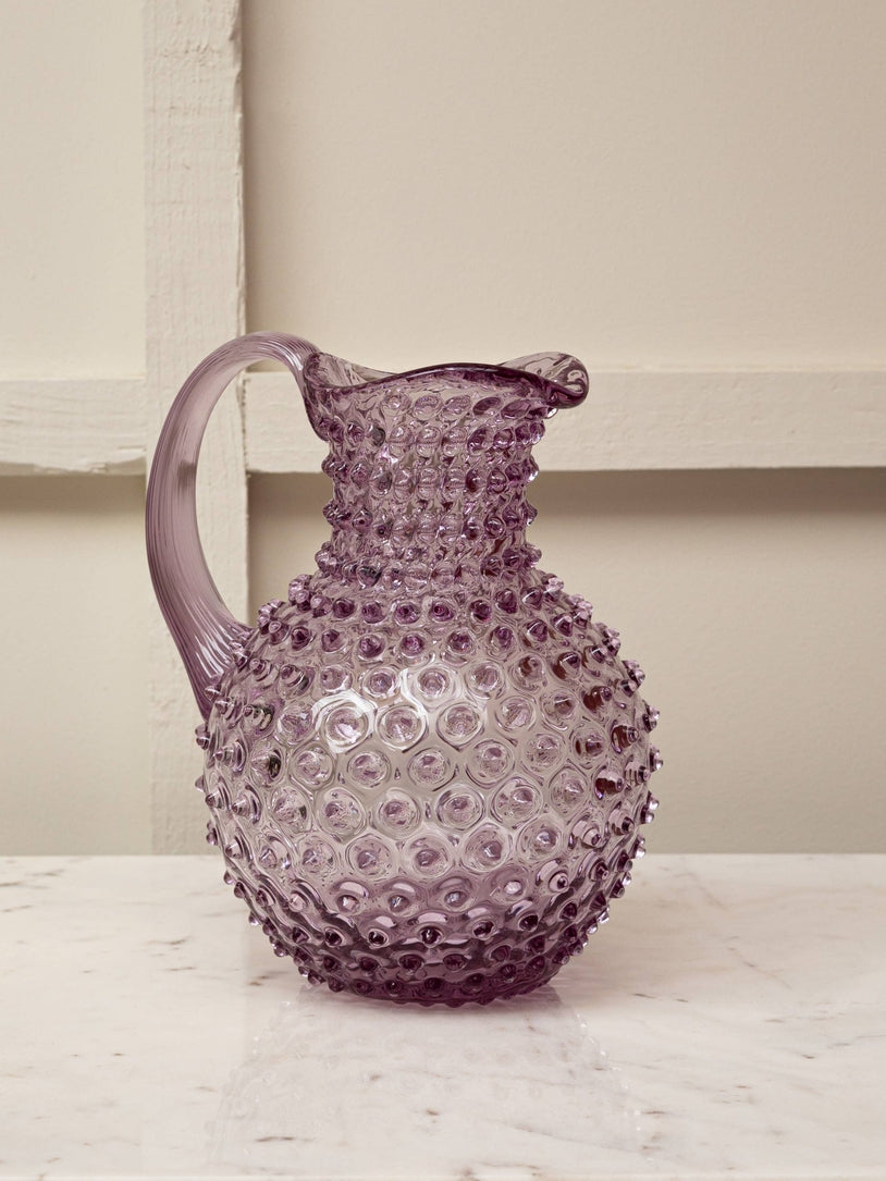 Glass Handmade Hobnail Pitcher