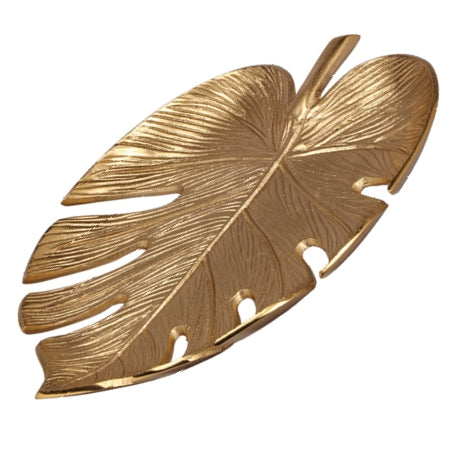 Textured Gold Tropical Leaf Tray