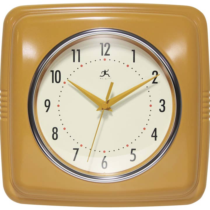 Square Retro Wall Clock Kitchen Clock Cafe Vintage