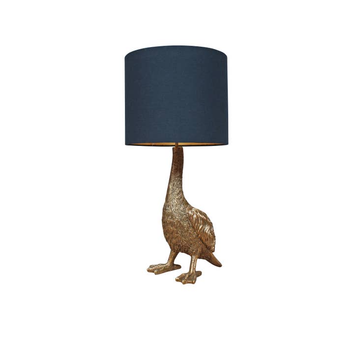 Webbed Feet Table Lamp With Shade Long Neck Bird