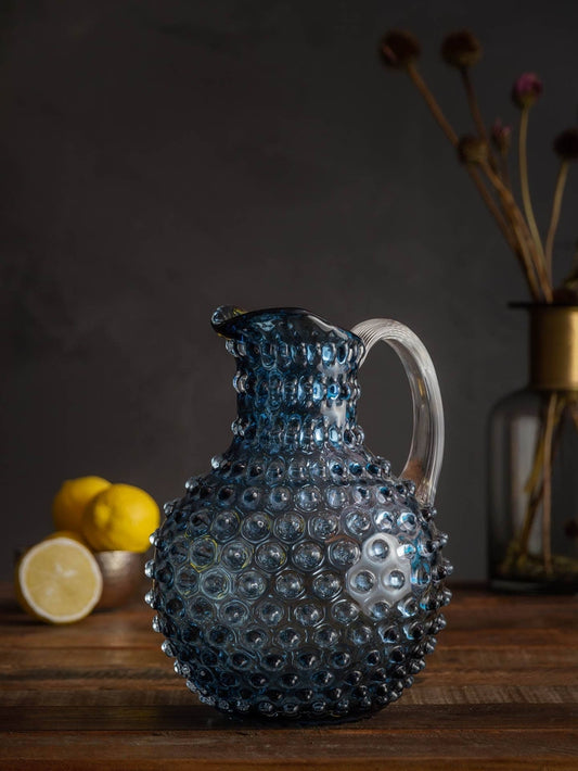 Glass Handmade Hobnail Pitcher