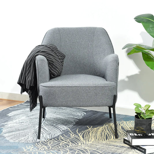 Blue Fabric Accent Chair