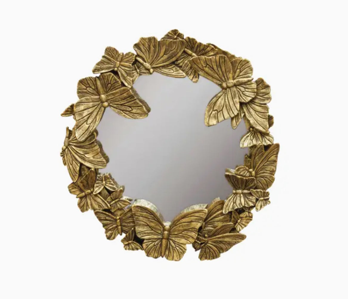 Golden Butterfly Wall Mirror Whimsical Mirror