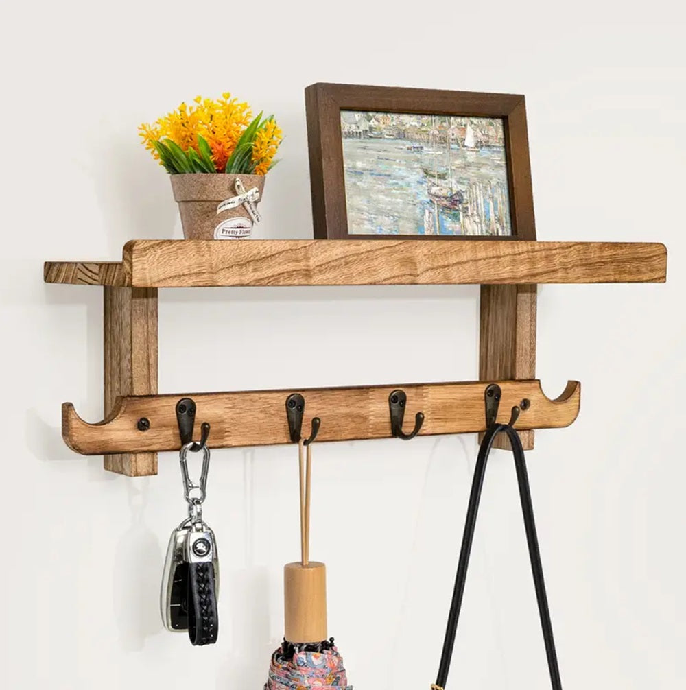 Wall Mounted Coat Rack With Shelf