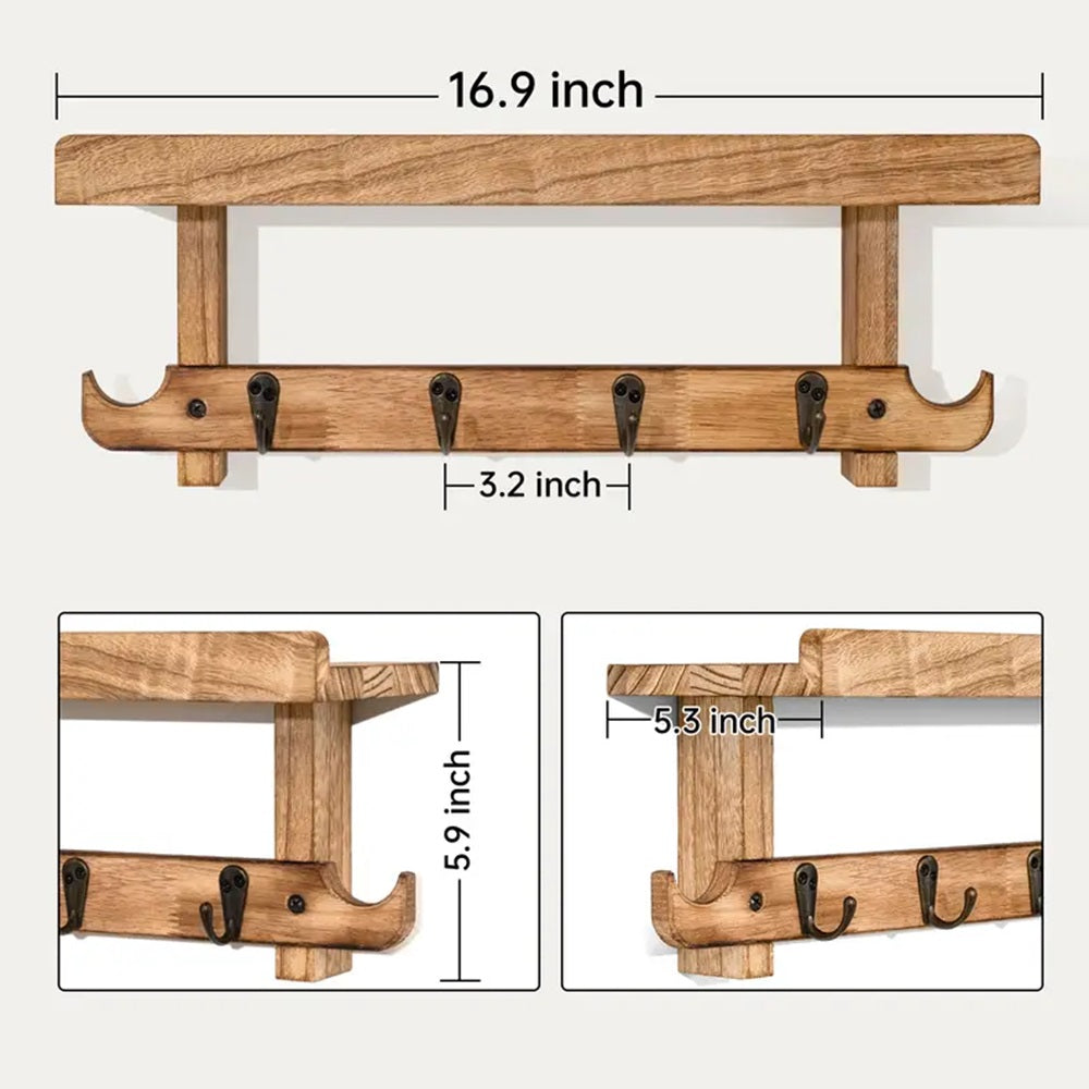 Wall Mounted Coat Rack With Shelf