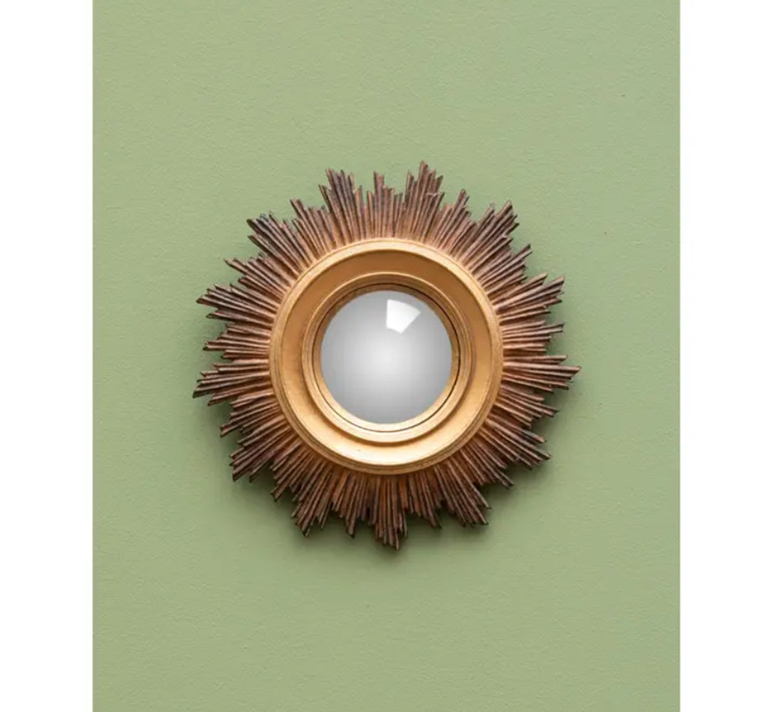 Mini Convex Mirror Ex Voto Sun Gold Frame