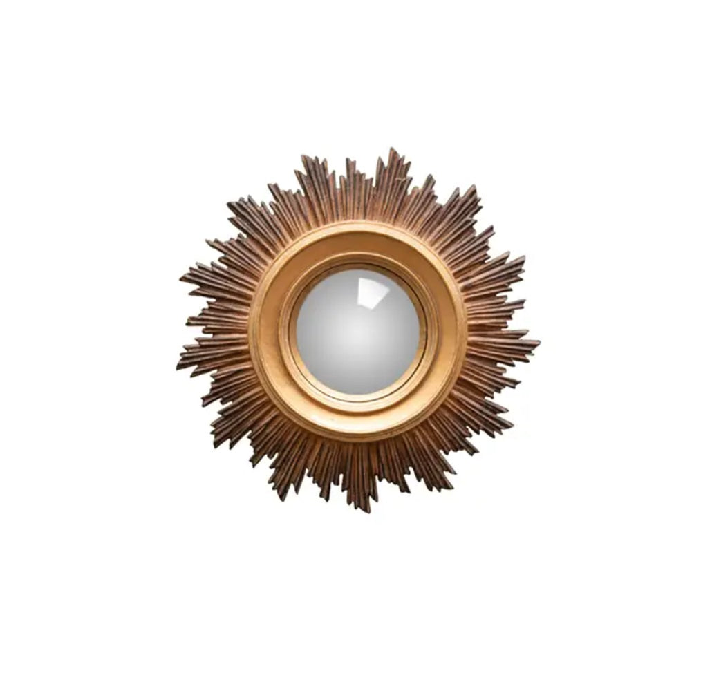 Mini Convex Mirror Ex Voto Sun Gold Frame