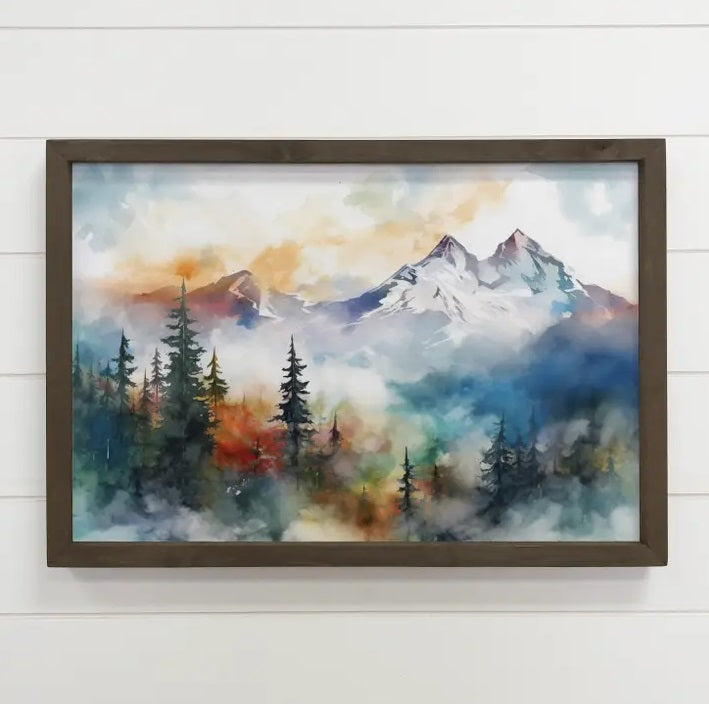 Mountain Heights - Mountain Landscape Canvas Art - Framed