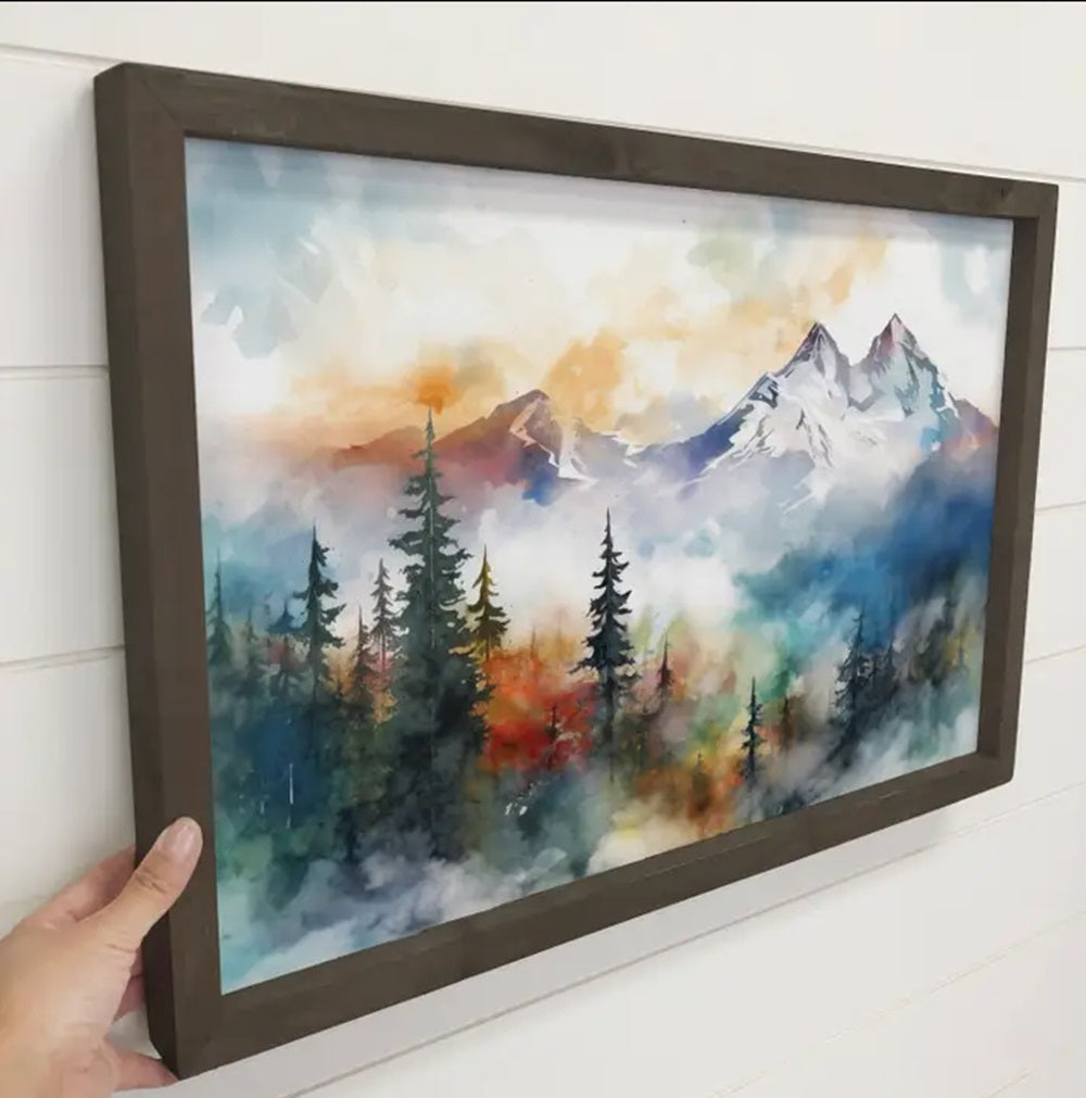 Mountain Heights - Mountain Landscape Canvas Art - Framed