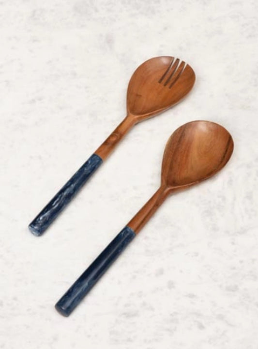 Salad Tongs Server 2 -Piece Blue Rustic Farmhouse