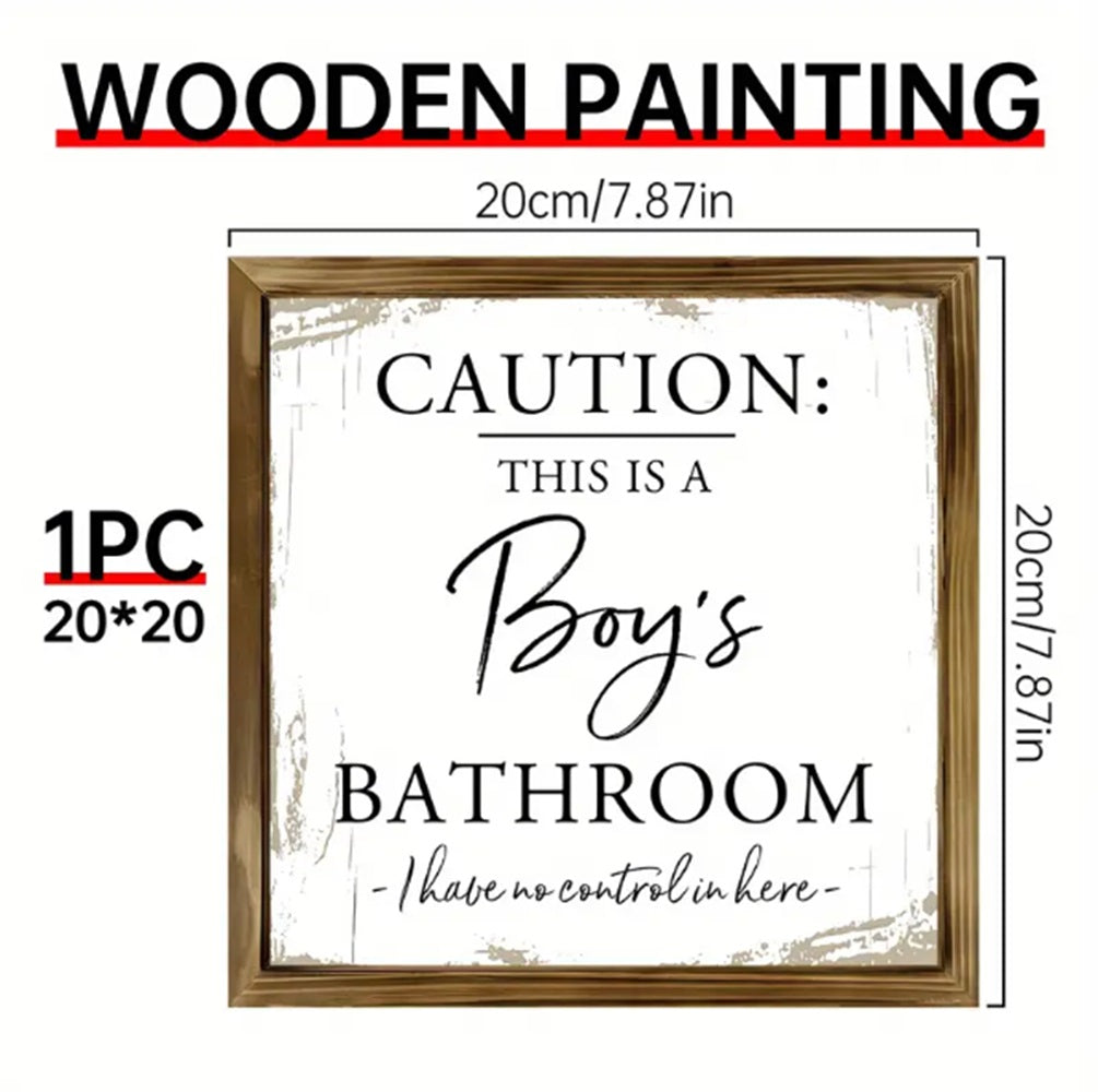 Bathroom Art Print 8x8in Framed Vintage Rustic Farmhouse Wall Decor