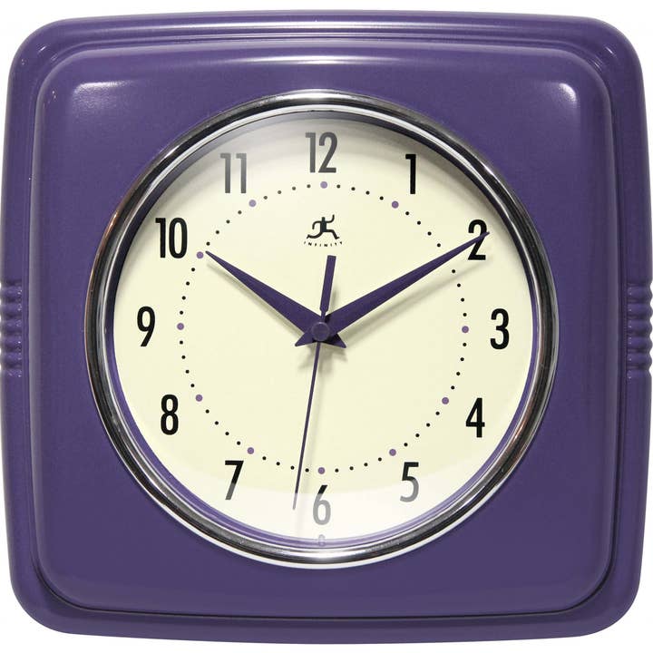 Square Retro Wall Clock Kitchen Clock Cafe Vintage