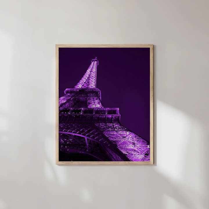 Purple Eiffel Tower Wall Art Print