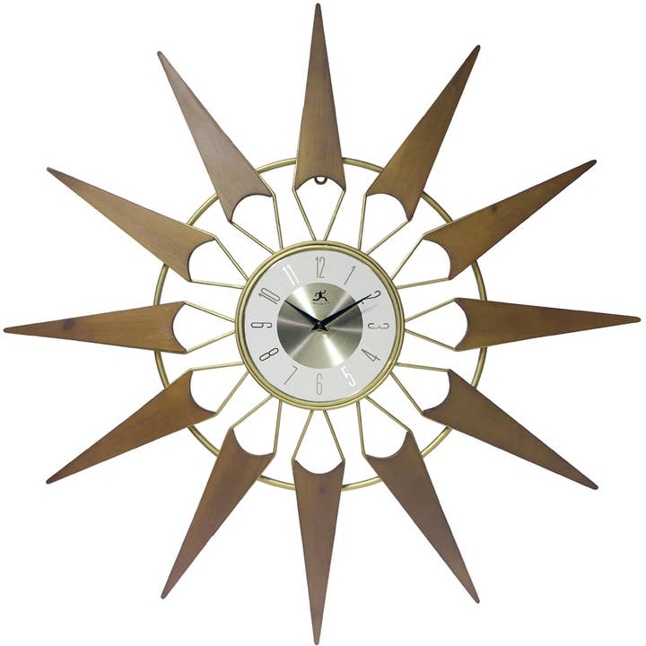 LargeMid Century Retro Style Starburst Wall Clock