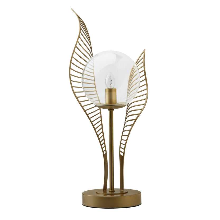 17" MCM Gold Novelty Leaf Table Lamp