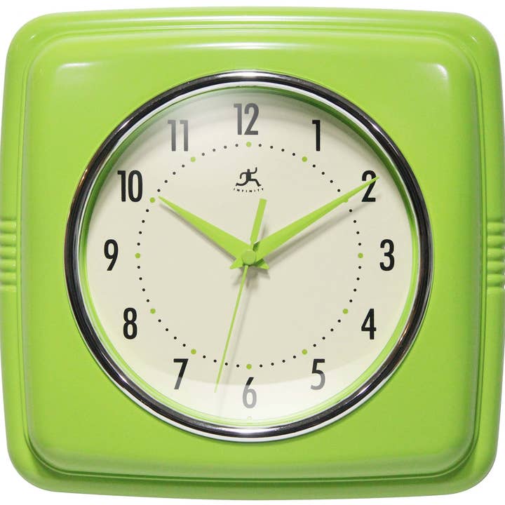 Square Retro Wall Clock Kitchen Clock Cafe Vintage