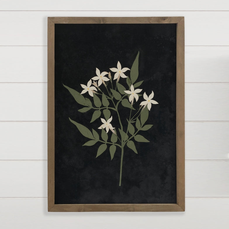 White Flower Papercraft - Flower Canvas Art - Wood Framed 12x18