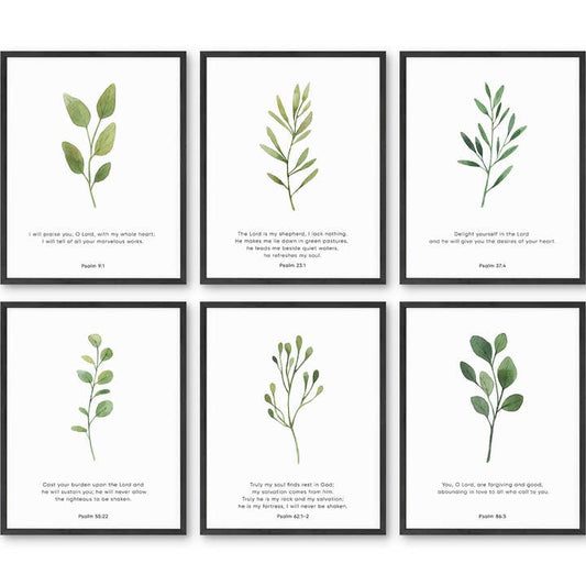 Bible Verses Set of 6 Wall Art Prints