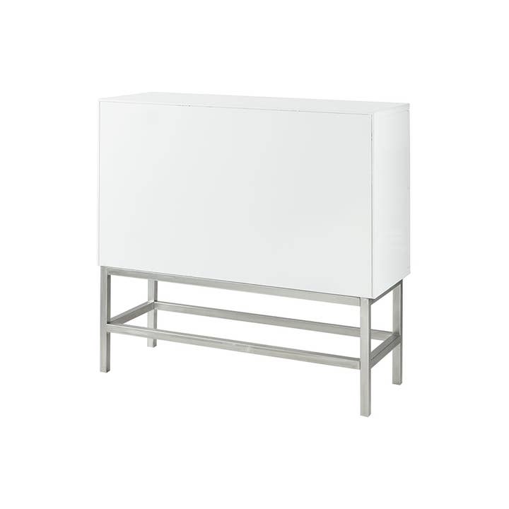 High Gloss White 2-Drawer Accent Chest