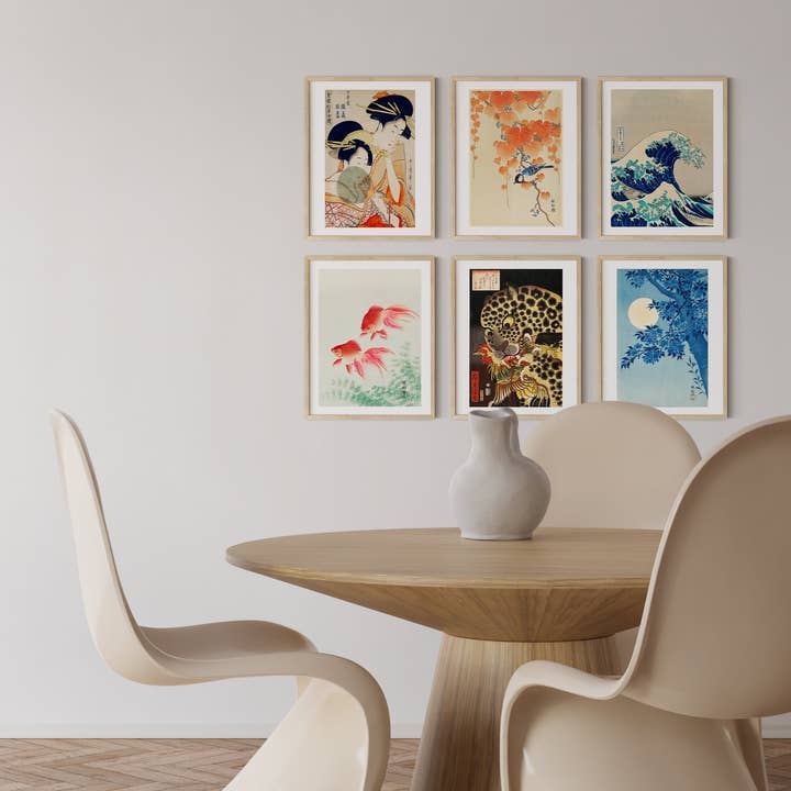 Japanese Set of 6 Wall Art Prints