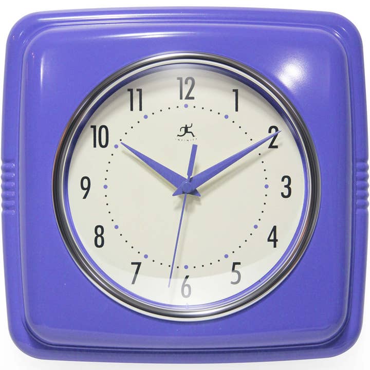 Square Retro Wall Clock Kitchen Clock Cafe Vintage